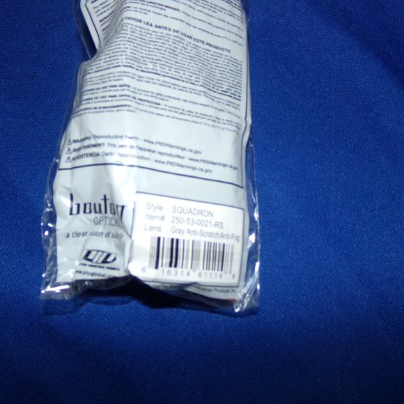 Bouton Optical Safety Glasses : Squadron Gray anti-scratch anti-fog - New in PKG - Picture 3 of 6